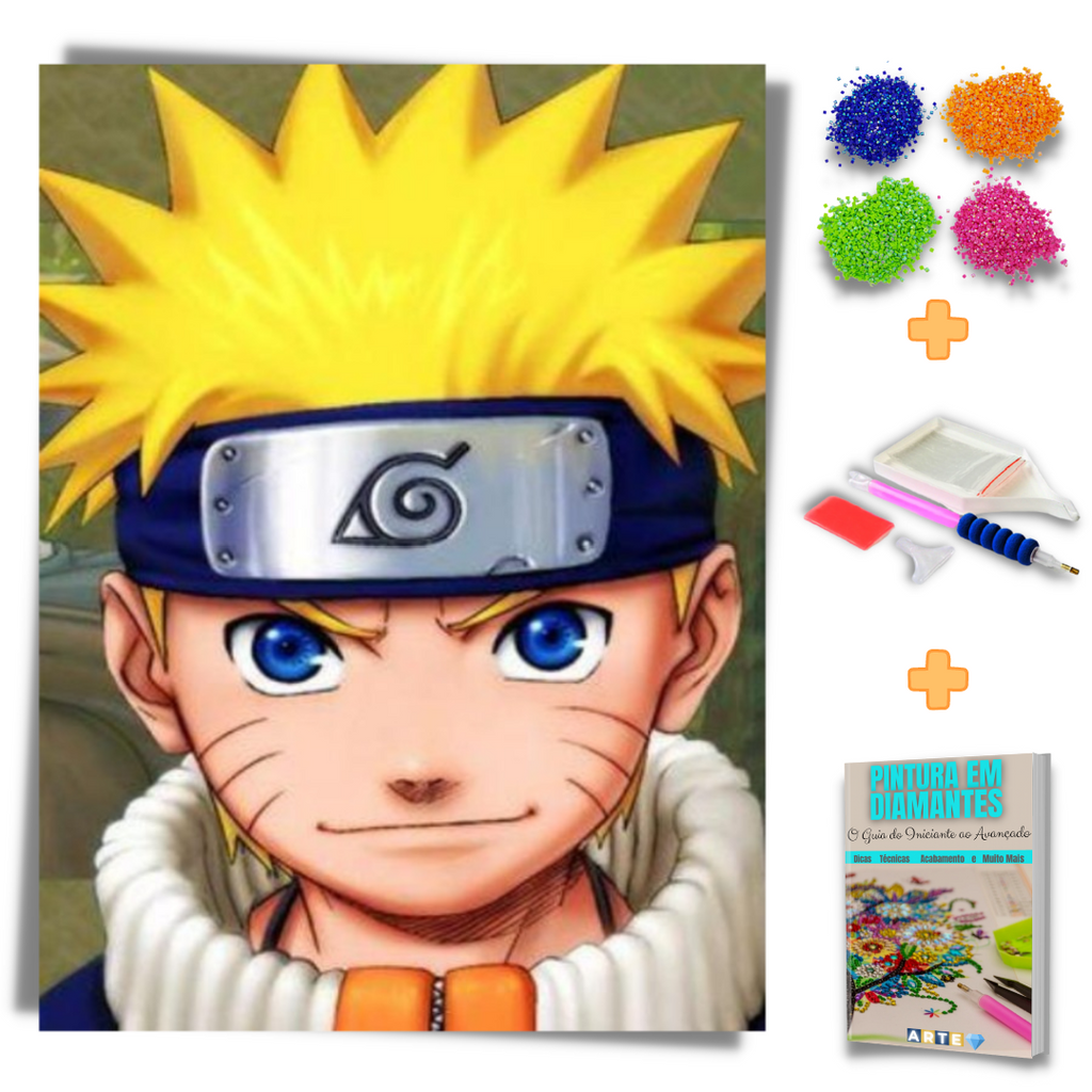 Kit Completo - Pintura em Diamantes - Naruto