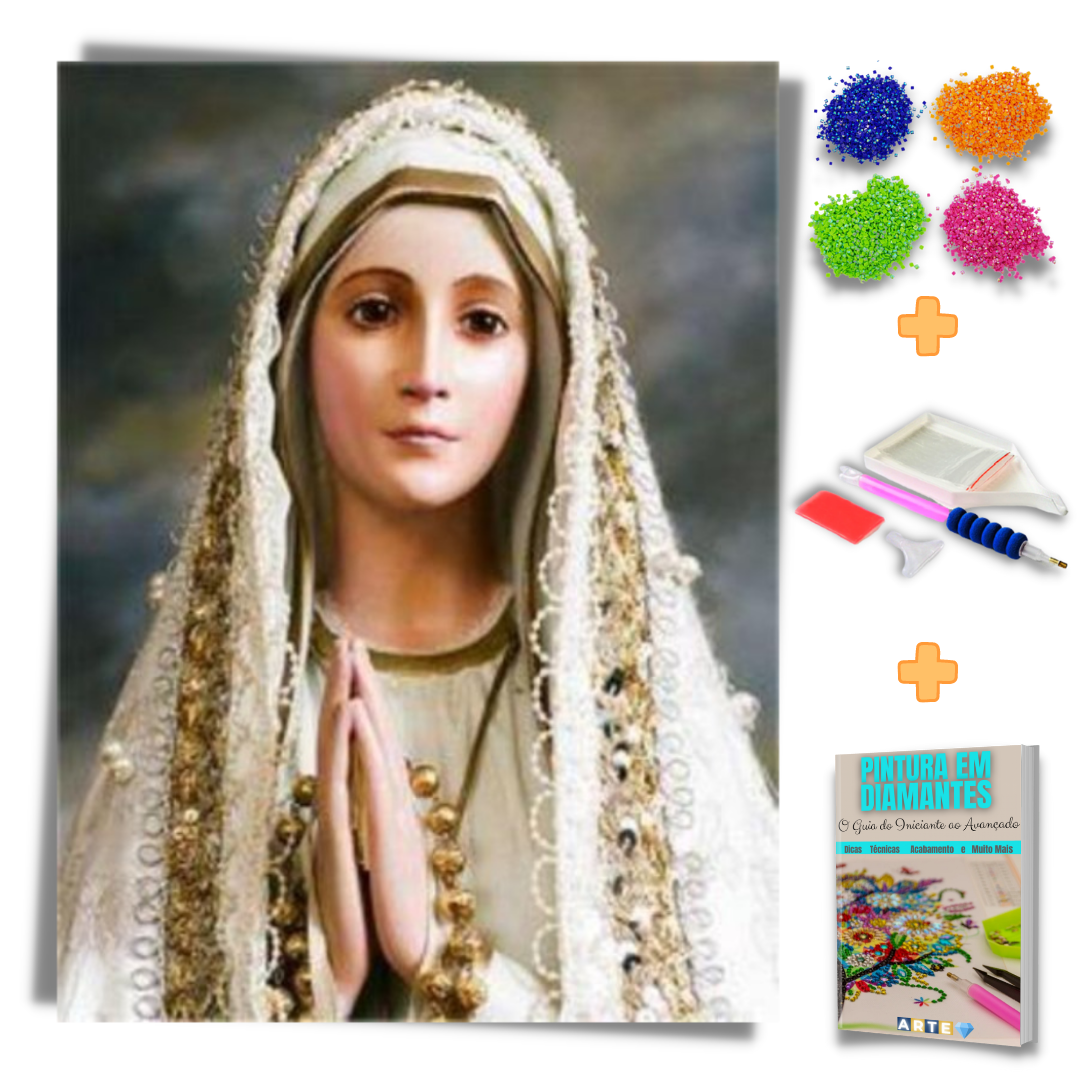 Kit Completo - Pintura em Diamantes - Nossa Senhora de Fátima