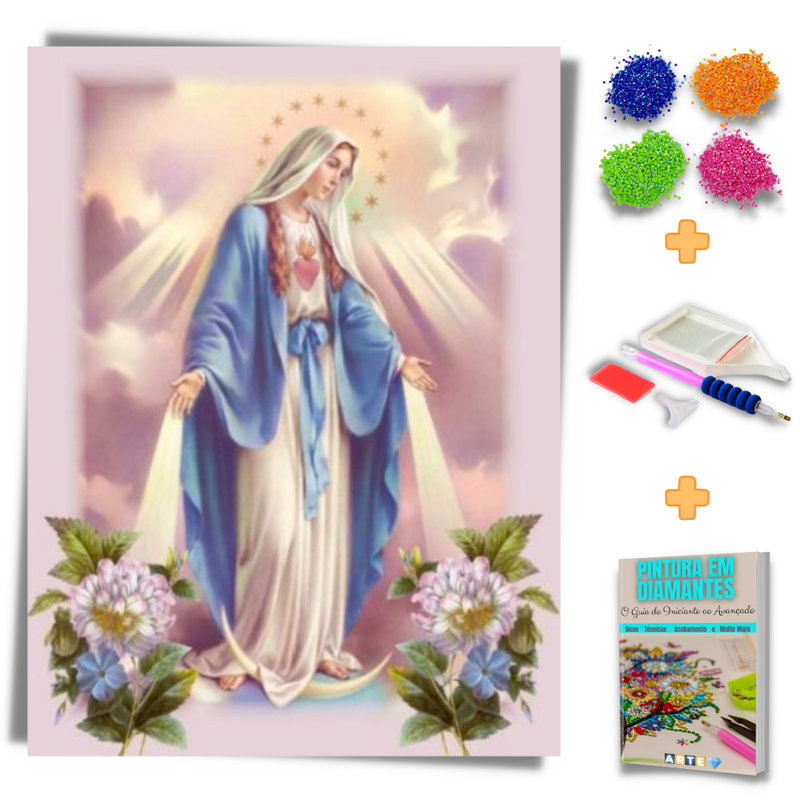 Kit Completo - Pintura em Diamantes - Nossa Senhora Mãe