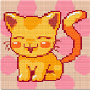Kit Completo - Pintura em Diamantes - Gatinho Feliz - 21x21cm