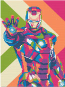 Kit Completo - Pintura em Diamantes - Homem de Ferro Pop- 30x42cm