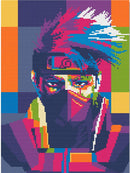 Kit Completo - Pintura em Diamantes - Kakashi Pop- 30x42cm