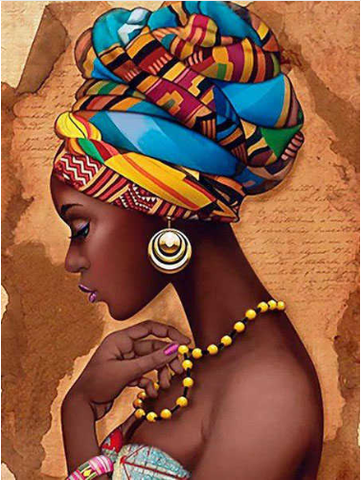 Pintura em Diamantes - Beleza Africana (30x40cm)