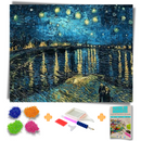 Kit Completo - Pintura em Diamantes - Sobre o Ródano - Van Gogh