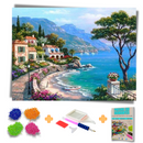 Kit Completo - Pintura em Diamantes - Uma Vila Mar